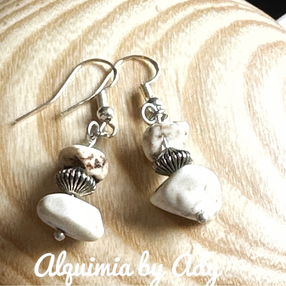 Alquimia White turquoise and Silver Earrings